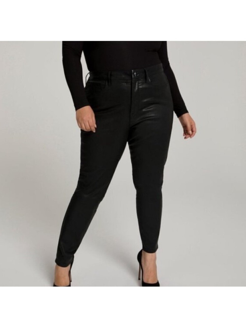 Good American Black Coated Good Legs Jeans